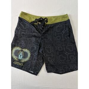 Men's Nomadic Movement Festival Streetwear Swim Shorts Black Medium Limited E